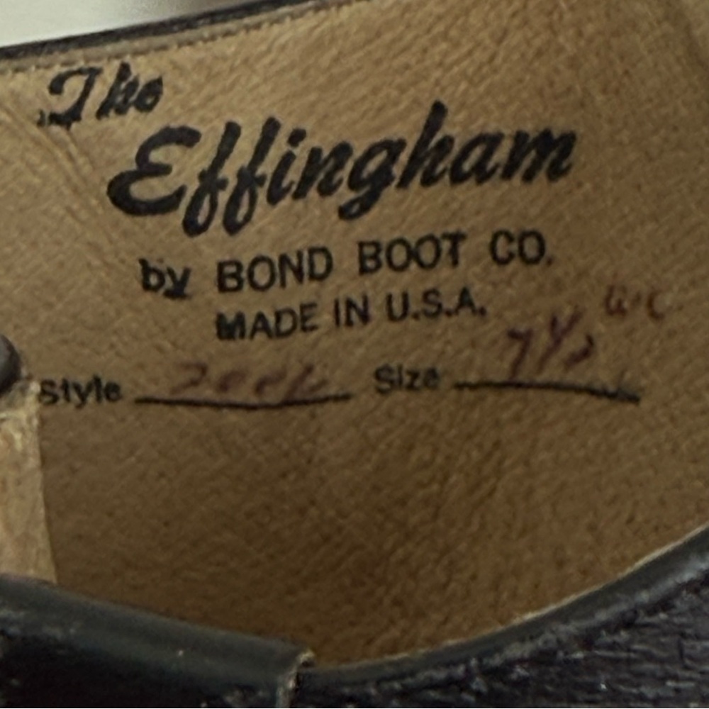 THE EFFINGHAM Black Leather 200L Tall Equestrian Boot Sz 7 1/2 WC Wide Calf - Picture 10 of 11